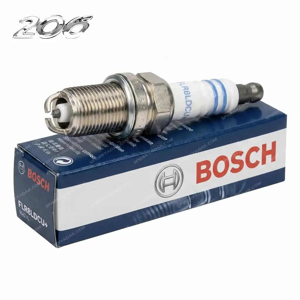 شمع پژو206 بوش دوپلاتین پایه کوتاه  FLR8LDCU+ (+9) Russia 