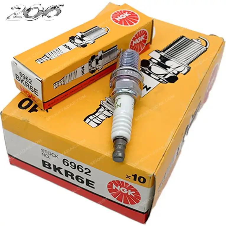 شمع 206تیپ2 و تیپ3(موتور1400سی سی) NGK مدل 6962تک پلاتین پایه کوتاه BKR6E 6962