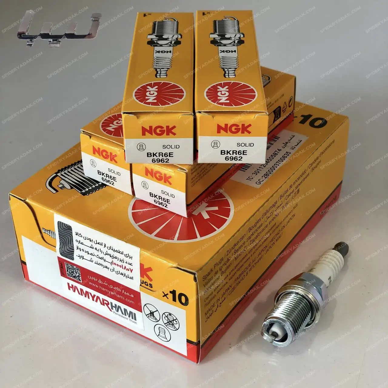 شمع تیبا NGK مدل 6962تک پلاتین پایه کوتاه BKR6E 6962